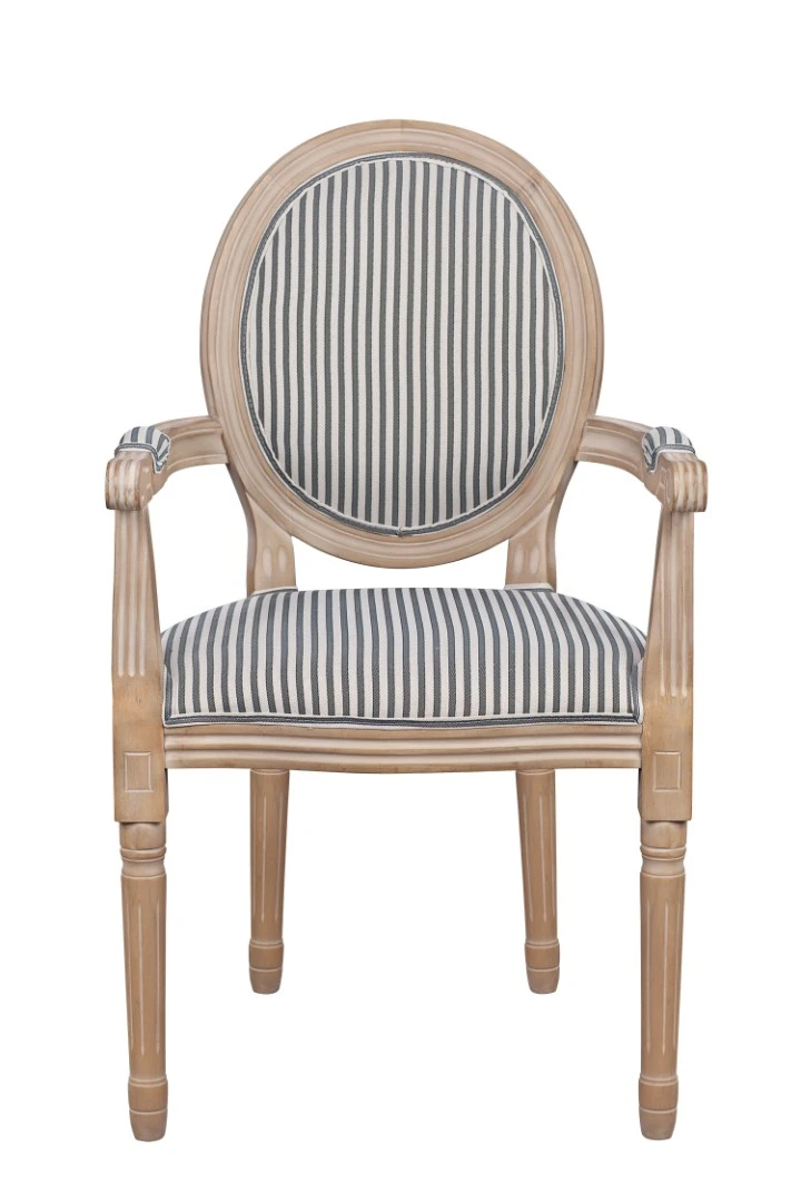 фото Мягкий стул с подлокотниками Volker Arm Black Pinstripe