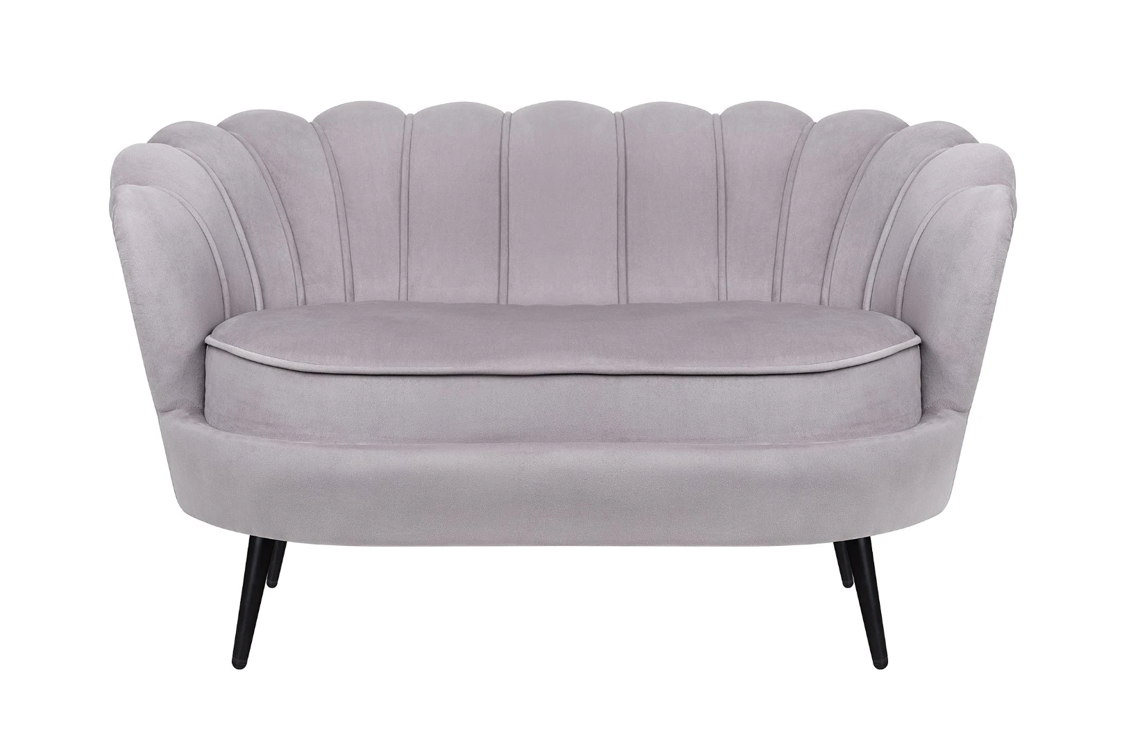 Диван ракушка Pearl Double Grey на черных ножках в интернет-магазине