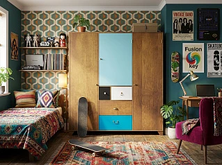 купить красивые Шкаф "Акварель (Aquarelle)" трехстворчатый арт RE-46