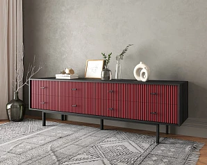 Комод с восемью ящиками "Emerson" арт EM03/red/L в интерьере