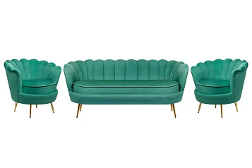 фото Комплект кресел и дивана ракушка Pearl Triple Green V2 в интерьере