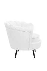 заказать Низкое кресло ракушка Pearl White на черных ножках