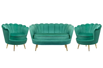 заказать Комплект кресел и дивана ракушка Pearl Double Green V2 в интернет-магазине