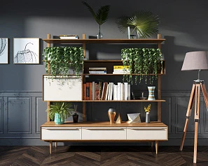 фото Стеллаж "Bruni white" с ящиками арт BR-20WH в интерьере