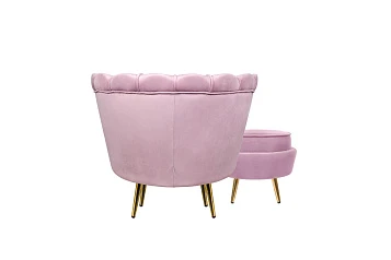 купить Кресло с пуфом ракушка Pearl Pink