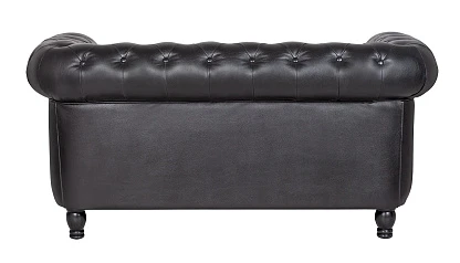 купить Диван из черной кожи Chesterfield Black Leather 2S