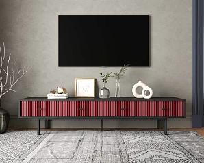 красивый Комод с четырьмя ящиками под TV "Emerson" арт EM06/red/L