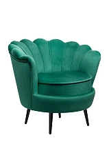заказать Низкое кресло ракушка Pearl Green V2 на черных ножках