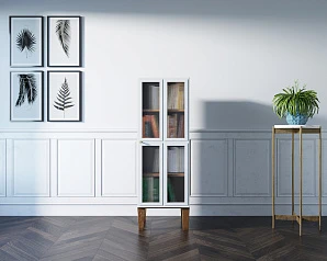 купить красивый Шкаф-витрина "Andersen" с рифлеными стеклами арт AN14WH