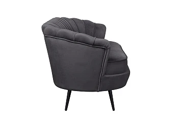 Диван ракушка для гостиниц Pearl Triple Black на черных ножках в интернет-магазине