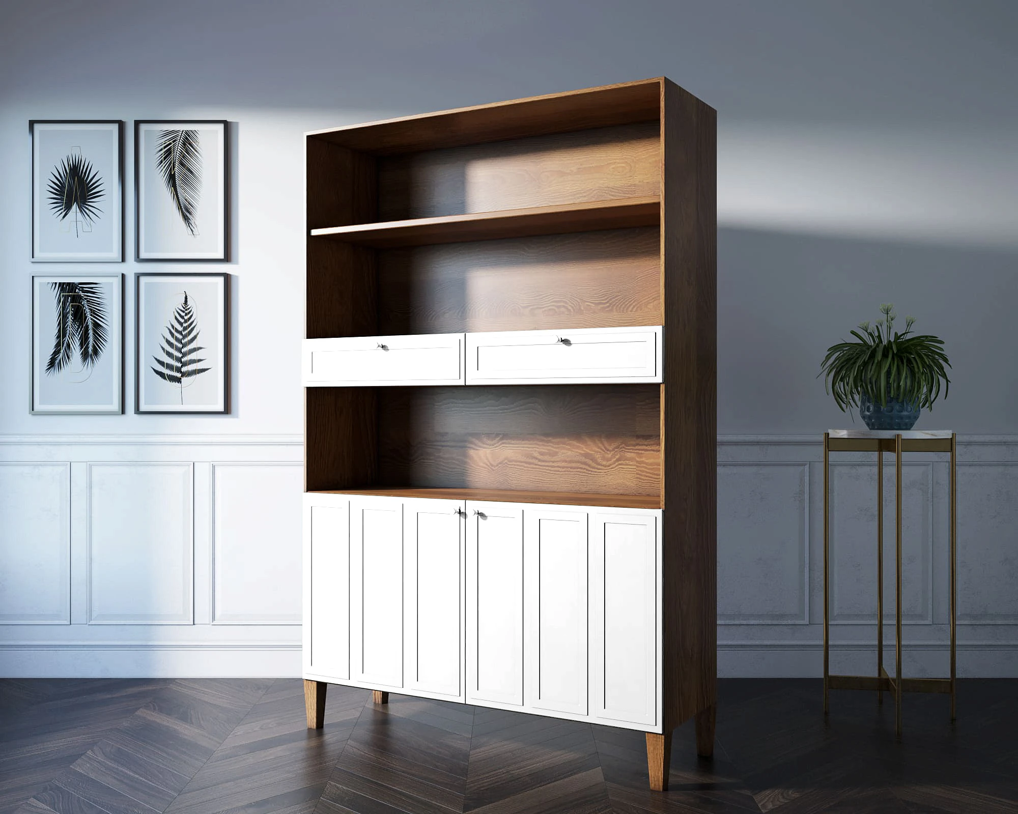 фото Стеллаж широкий двухстворчатый "Andersen" арт AN17WH