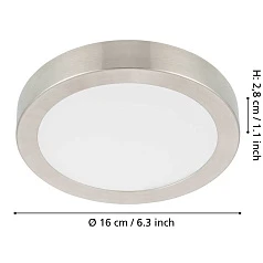 фото 900583 Накладной светильник диммируемый FUEVA 5, 11W (LED), 3000K, ?160, сталь, матовый никель / пластик, белый в интерьере