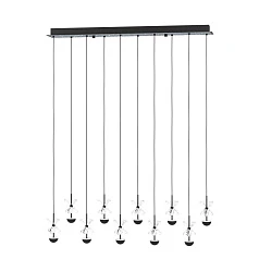заказать 390276 Люстра диммируемая PIANOPOLI 2, 43X1,8W (LED), 3000K, 10320lm, ?780, сталь, черный/переливающееся стекло, прозрачный