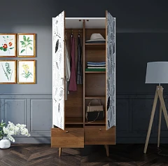купить красивый Шкаф двухстворчатый "Berber" принт 9 арт BB16/Print_09 в интернет-магазине
