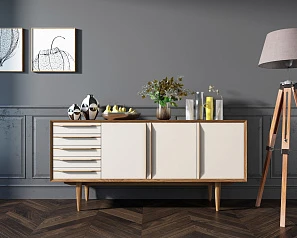 купить красивый Комод "Bruni white" три дверки арт BR04WH