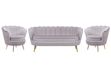 фото Комплект кресел и дивана ракушка Pearl Triple Grey