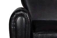 фото Кресло кожаное широкое Flog черное в интерьере