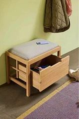 заказать стильные БАНКЕТКА BIFI HUBSCH, СВЕТЛО - СЕРЫЙ / НАТУРАЛЬНЫЙ