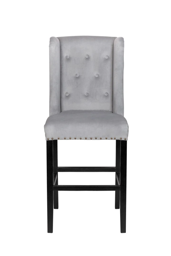 Дизайнерский барный стул Skipton Grey Velvet