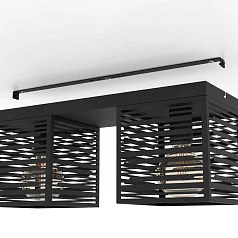 купить 900356 Потолочный светильник PIEDRITAS, 2x40W, E27, L515, B180, H205, сталь, черный