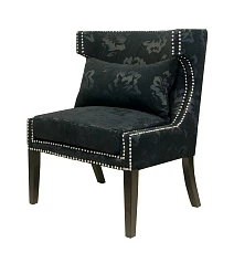 фото Мягкое полукресло с подлокотниками Suza Black в интерьере