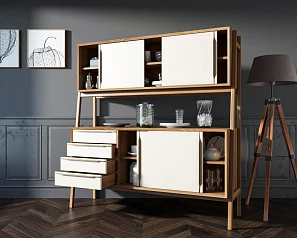красивый Буфет "Bruni white" широкий арт BR37WH на заказ