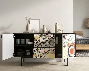 Комод две дверки и три ящика "Emerson" by Kandinsky арт EM08/Print_01 в интернет-магазине