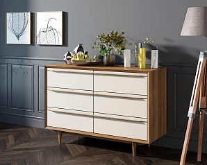 Комод "Bruni white" с шестью ящиками арт BR05WH