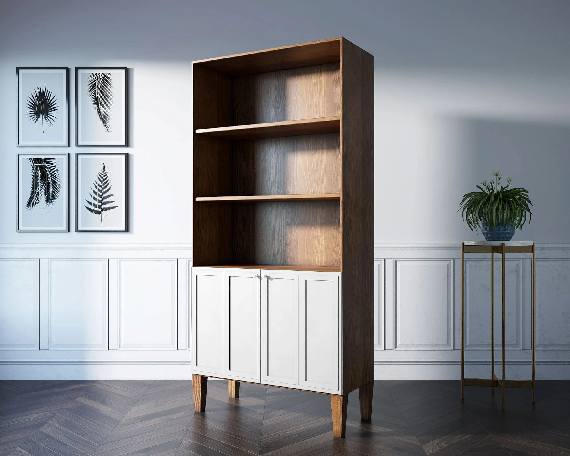 Стеллаж двухстворчатый "Andersen" арт AN12/2WH в интерьере
