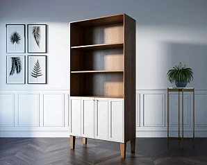 красивый Стеллаж двухстворчатый "Andersen" арт AN12/2WH