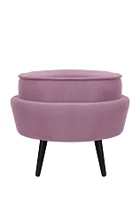 фото Пуф Pearl Adorn Pink на черных ножках в интерьере