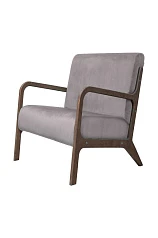 купить Низкое кресло с деревянными подлокотниками Mody Grey серый в интернет-магазине