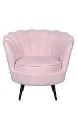 заказать стильное Низкое кресло ракушка Pearl розовый V2 на черных ножках