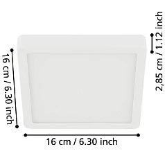 заказать 900646 Накладной светильник  FUEVA 5, 11W (LED), 3000K, IP44, L160, B160, H28, сталь, белый / пластик, белый