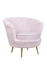 Низкое кресло ракушка Pearl Pink Boucle в интерьере
