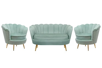 Комплект кресел и дивана ракушка Pearl Double Green на заказ