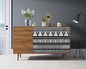 красивый Комод "Berber" с двумя дверками и ящиками 19 принт арт BB05/Print_19 на заказ