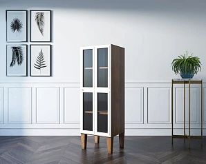 купить красивый Шкаф-витрина "Andersen" с рифлеными стеклами арт AN14WH