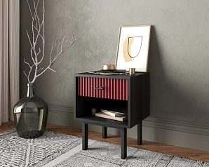 купить красивые Тумбочка с верхним ящиком "Emerson" арт EM11/red/L в интернет-магазине