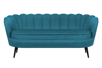 красивый Диван для гостиниц Pearl Triple Marine Velvet на черных ножках в интернет-магазине