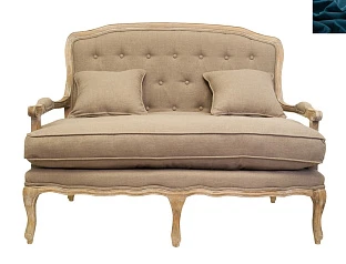 фото Прямой диван модерн Yareli Brown синий в интерьере