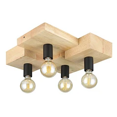 стильные 43798 Потолочный светильник HALKIN, 4Х40W, E27, L400, B430, H140, сталь, коричневый, черный