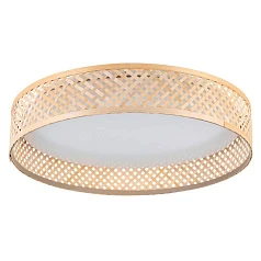 купить стильные 900464 Потолочный светильник LUPPINERIA, LED 24W, 2500lm, H80, ?380, сталь, пластик, белый/дерево, коричневый