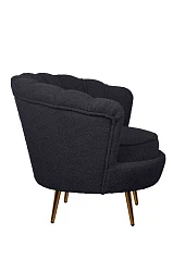 Низкое кресло ракушка Pearl Black Boucle в интерьере