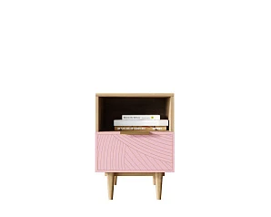 красивые Тумбочка с нижним ящиком "Line" LN09/GR1/pink в интернет-магазине