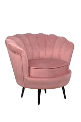 Низкое кресло ракушка Pearl Pink V3 на черных ножках