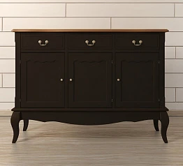Комод "Leontina Black" (3 ящика и 3 двери) арт ST9344BLK в интерьере