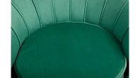 Низкое кресло ракушка Pearl Green V2 на черных ножках