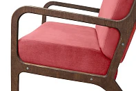 Низкое кресло с деревянными подлокотниками Mody Karmin красное на заказ в интернет-магазине