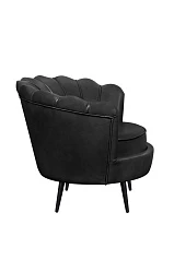 заказать Низкое кресло ракушка Pearl Black V2 на черных ножках